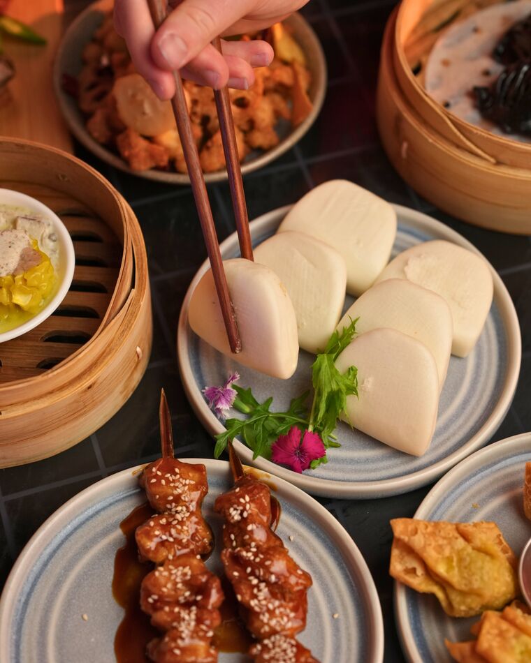 Steamer baskets, bao buns and skewers
